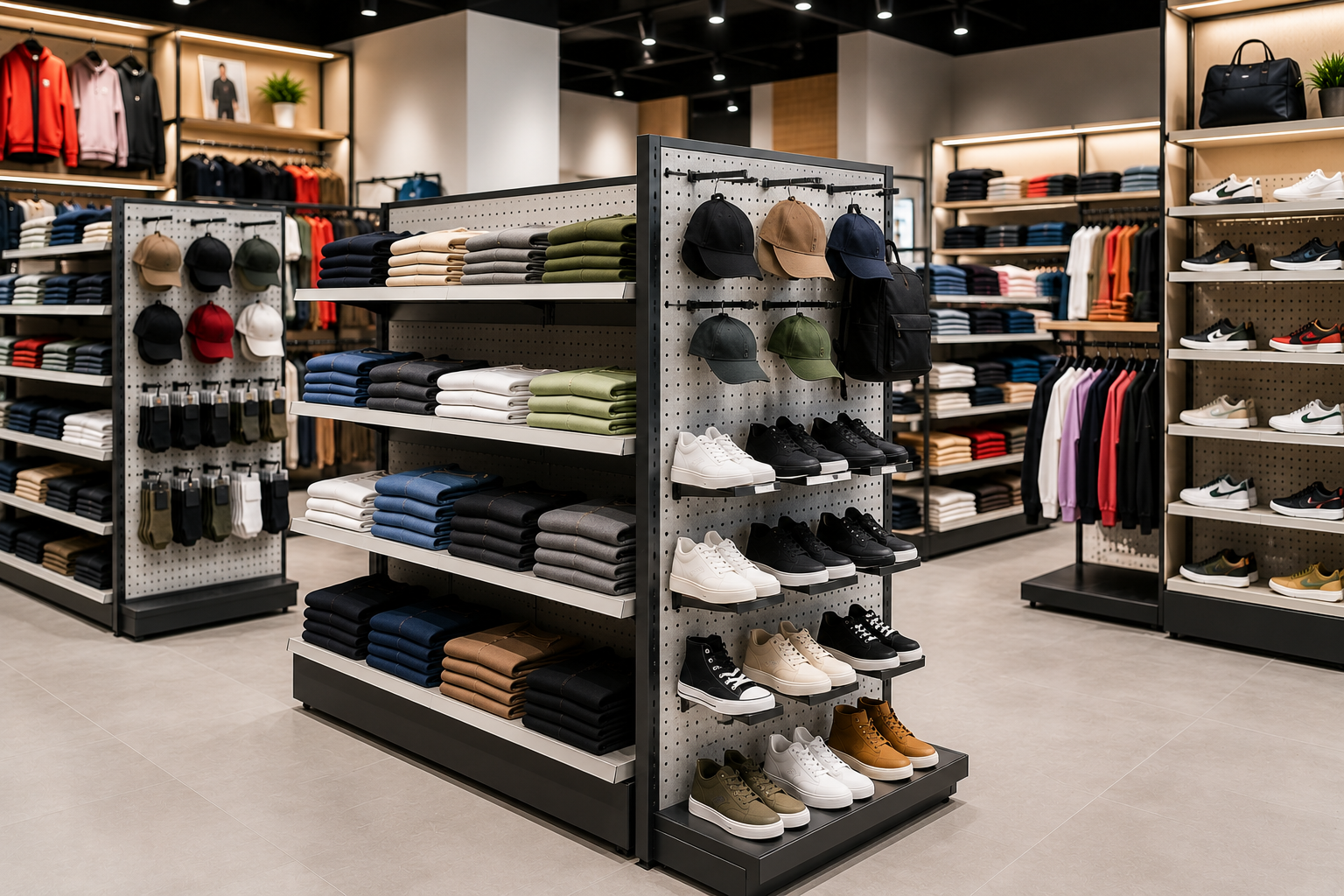 Fashion & Footwear Retail Gondola Shelving