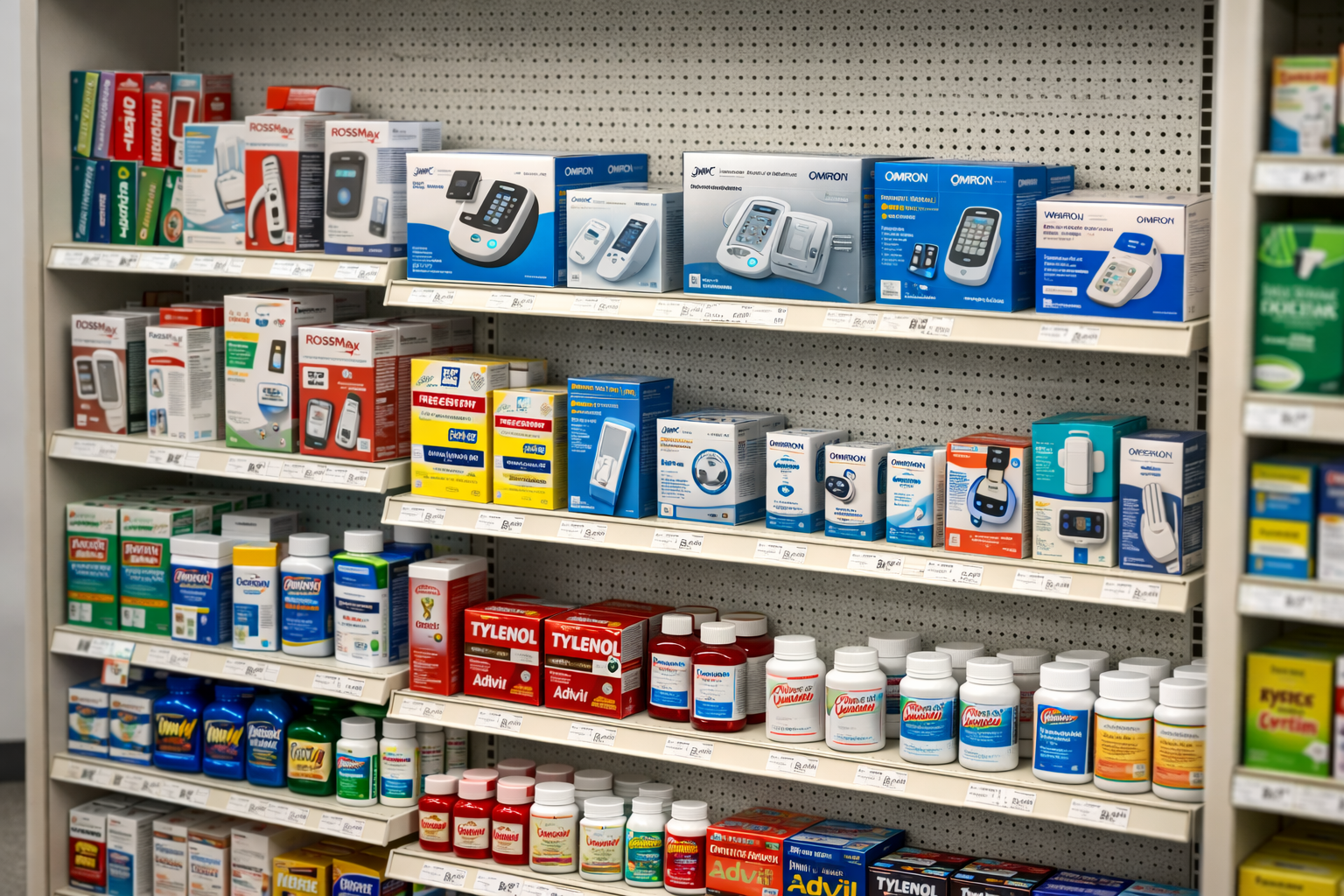 Gondola shelving for pharmacies and health retail