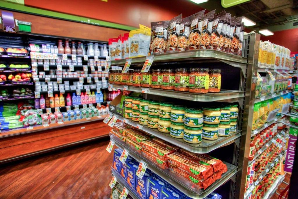 Supermarket gondola shelving system